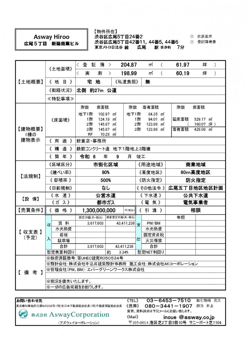 広尾5丁目　新築商業ビル (令和6年9月竣工予定)